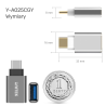 Adapter USB-C do USB OTG aluminiowy szary | Unitek Y-A025CGY