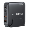 Ładowarka biurkowa GaN 70W 2xUSB-C 2xUSB-A | Unitek P1228ABK