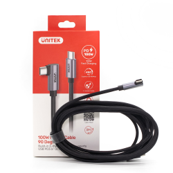 Kabel USB-C kątowy 90 stopni PD 100W 3m | Unitek