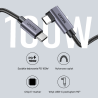Kabel USB-C kątowy 90 stopni PD 100W 0,5m | Unitek