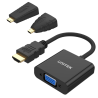 Adapter 3w1 HDMI mini micro do VGA z audio | Unitek Y-6355