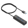 Hub aktywny USB-A 3.1 4 porty kabel 1,2m czarny | Unitek