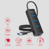 Hub aktywny USB-A 3.1 4 porty kabel 1,2m czarny | Unitek