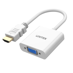 Adapter przejściówka HDMI na VGA Full HD 1080p biały | Unitek