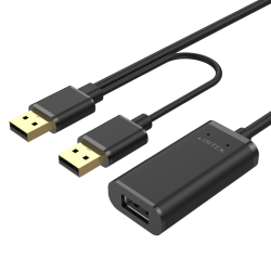 Aktywny przedłużacz USB 2.0 5m czarny | Unitek Y-277