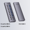 Hub aktywny USB-C USB-A 10w1 5Gbps włączniki | Unitek H1315B01-EU