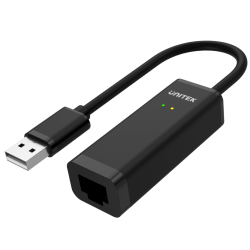 Adapter karta sieciowa USB - RJ45 Ethernet czarny | Unitek Y-1468