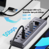 Hub aktywny USB-C USB-A 10w1 5Gbps włączniki | Unitek H1315B01-EU