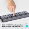 Hub aktywny USB-C USB-A 10w1 5Gbps włączniki | Unitek H1315B01-EU