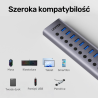 Hub aktywny USB-C USB-A 10w1 5Gbps włączniki | Unitek H1315B01-EU
