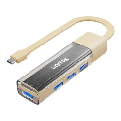 Hub dwukierunkowy USB-C USB-A 4x USB-A beżowy | Unitek H1319APK01
