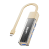 Hub dwukierunkowy USB-C USB-A 4x USB-A beżowy | Unitek H1319APK01