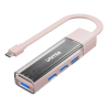 Hub dwukierunkowy USB-C USB-A 4x USB-A różowy | Unitek