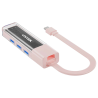 Hub dwukierunkowy USB-C USB-A 4x USB-A różowy | Unitek