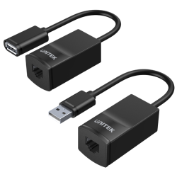 Przedłużacz USB po skrętce LAN do 60m czarny | Unitek Y-UE01001
