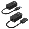 Przedłużacz USB po skrętce LAN do 60m czarny | Unitek Y-UE01001