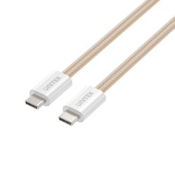 Kabel USB-C - USB-C magnetyczny PD 100W beżowy 1m | Unitek