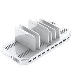 Biała stacja ładująca USB 10 portów 160W | Unitek Y-2190