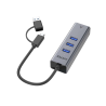 Hub 4w1 USB-C / USB-A Gigabit Ethernet 3xUSB | Unitek Y-3088B