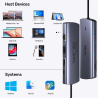 Hub 9w1 USB-C HDMI VGA RJ45 SD PD 100W | Unitek D1113A
