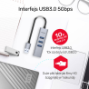 Hub 4w1 USB-C / USB-A Gigabit Ethernet 3xUSB | Unitek Y-3088B