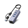 Hub 4w1 USB-C / USB-A Gigabit Ethernet 3xUSB | Unitek Y-3088B