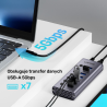 Hub USB 3.0 7w1 z przełącznikami portów 5Gbps | Unitek H1314A