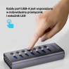 Hub USB 3.0 7w1 z przełącznikami portów 5Gbps | Unitek H1314A