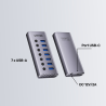 Hub USB 3.0 7w1 z przełącznikami portów 5Gbps | Unitek H1314A