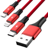 Kabel 3w1 USB - USB-C / microUSB / Lightning | Unitek C14049BK