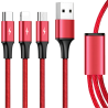 Kabel 3w1 USB - USB-C / microUSB / Lightning | Unitek C14049BK