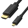 Kabel microHDMI - HDMI 2.0 4K 60Hz 2m czarny | Unitek Y-C182