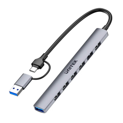 Hub USB-C / USB-A 7w1 5Gbps rozdzielacz | Unitek H1209AGY01