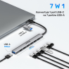 Hub USB-C / USB-A 7w1 5Gbps rozdzielacz | Unitek H1209AGY01