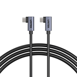 Kabel USB-C do USB-C PD 100W kątowy 90° podwójny 1m | Unitek