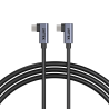 Kabel USB-C do USB-C PD 100W kątowy 90° podwójny 1m | Unitek