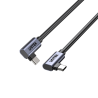 Kabel USB-C do USB-C PD 100W kątowy 90° podwójny 0,5m | Unitek