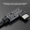 Kabel USB-C do USB-C PD 100W kątowy 90° podwójny 1m | Unitek