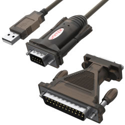 Konwerter USB na RS-232 COM + Adapter DB9/DB25 | Unitek Y-105A