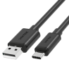 Kabel przewód USB-A do USB-C 2m czarny | Unitek C14068BK