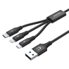 Kabel ładujący 3w1 USB do USB-C Micro-USB Lightning | Unitek