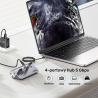 Hub rozdzielacz aluminiowy USB-A/USB-C 4 porty 5Gbps | Unitek