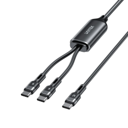 Silikonowy kabel rozgałęźnik 2w1 USB-C do 2x USB-C PD 100W 1,8m | Unitek