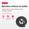 Spiralny organizer osłona na kable 22mm 10m czarny | Unitek