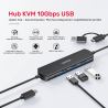 Hub USB z przełącznikiem KVM 3x USB-A 10Gbps | Unitek U1344A