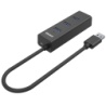 Hub USB 4x USB 3.0 czarny 5Gbps 30cm | Unitek Y-3089