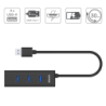 Hub USB 4x USB 3.0 czarny 5Gbps 30cm | Unitek Y-3089
