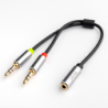 Kabel adapter miniJack 3,5mm F - 2x 3,5mm M Premium | Unitek