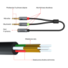 Kabel adapter miniJack 3,5mm F - 2x 3,5mm M Premium | Unitek