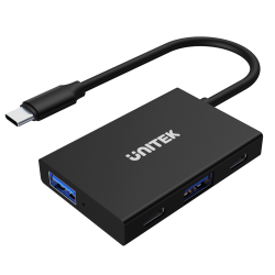 Czarny hub USB-C do 2x USB-A 2x USB-C 10Gbps | Unitek uHUB Q4